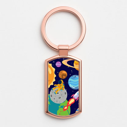 Space View  Rose Gold Keyring