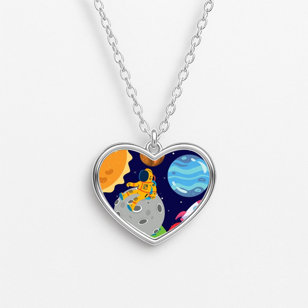 Space View  Heart Necklace