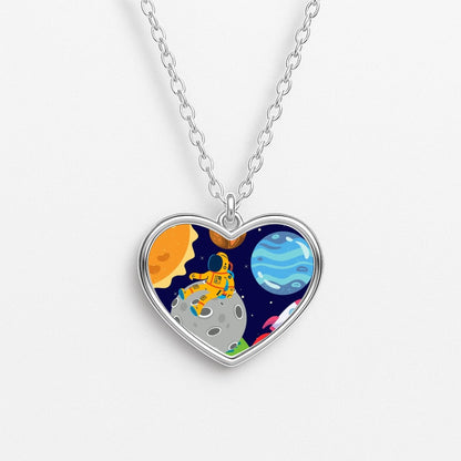 Space View  Heart Necklace