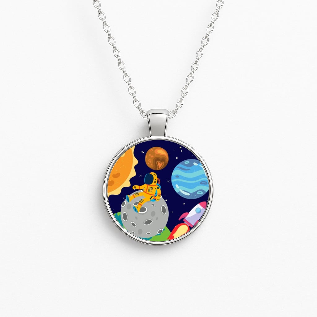 Space View  Circle Necklace