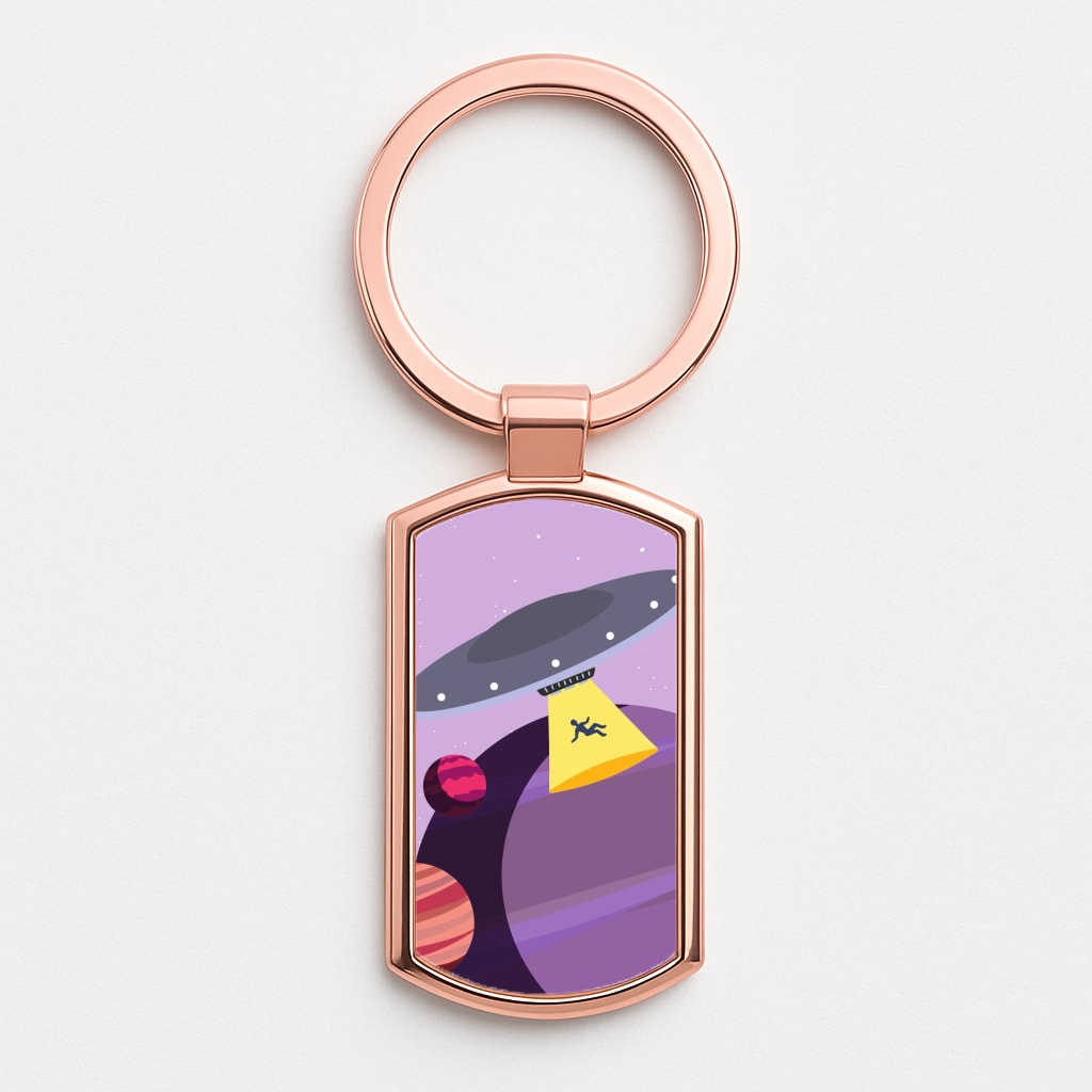Alien Invasion - Space Rose Gold Keyring