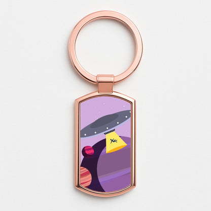 Alien Invasion - Space Rose Gold Keyring