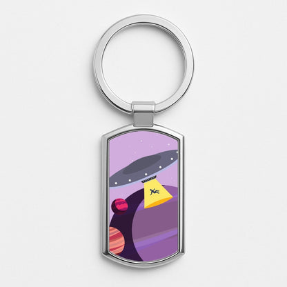 Alien Invasion - Space Silver Keyring