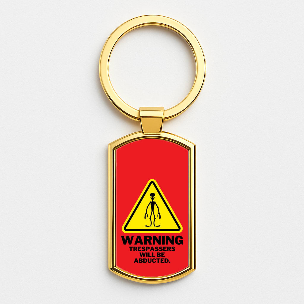 Warning Abduction - Space Gold Keyring