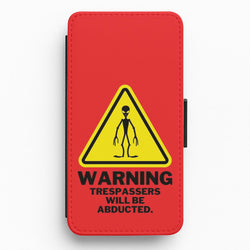Warning Abduction - Space Flip / Wallet Phone Case