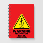 Warning Abduction - Space Notebook