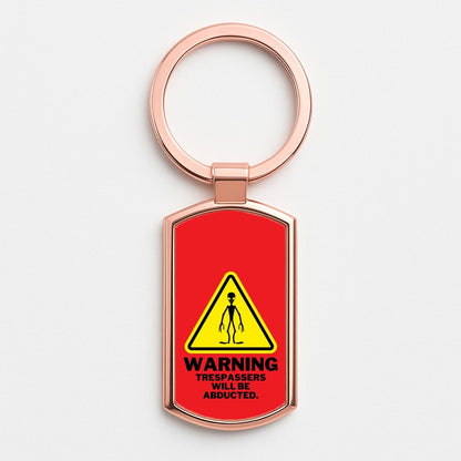 Warning Abduction - Space Rose Gold Keyring