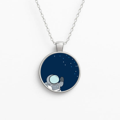 Astronaut Bobbling - Space Circle Necklace
