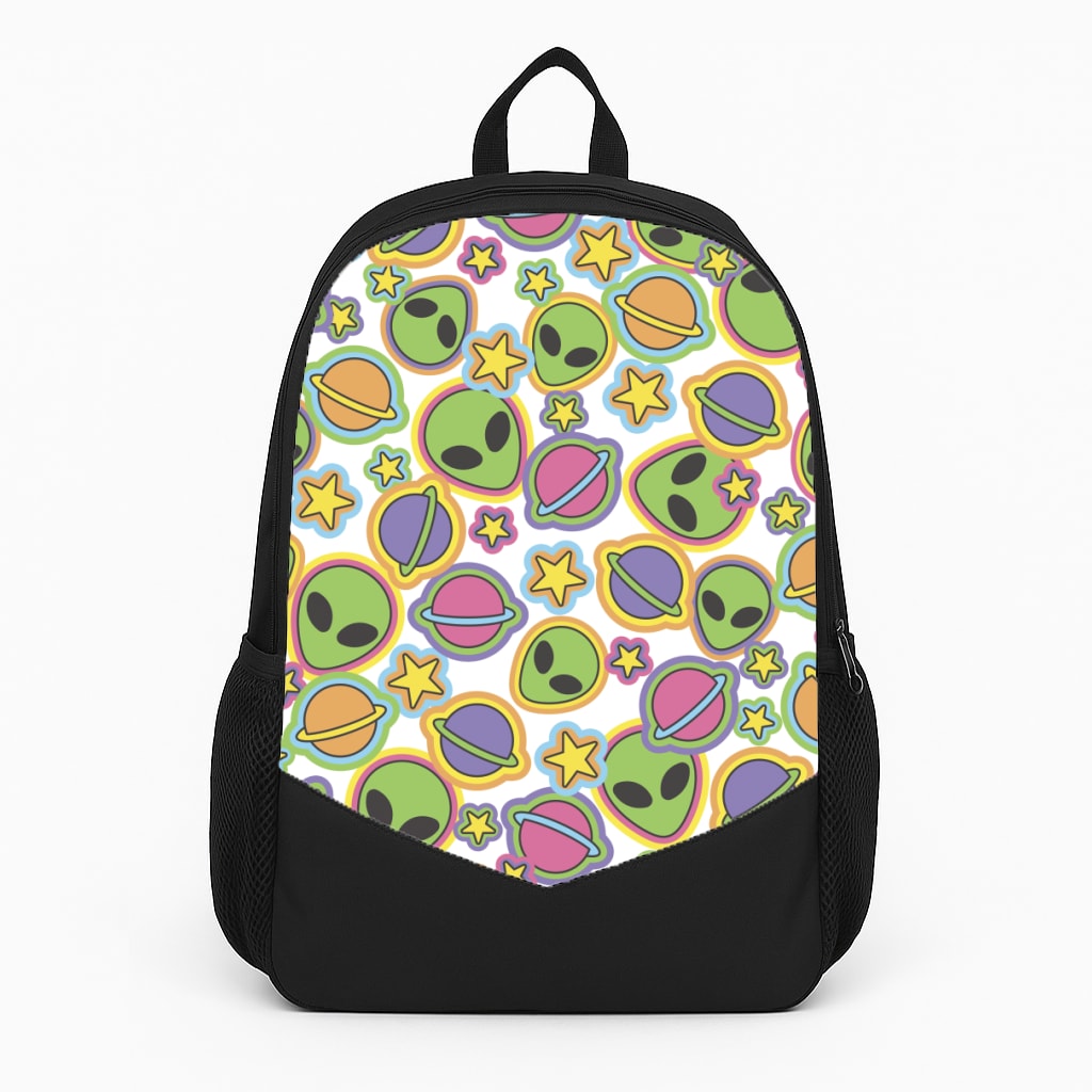 Colourful Aliens And Stars Backpack