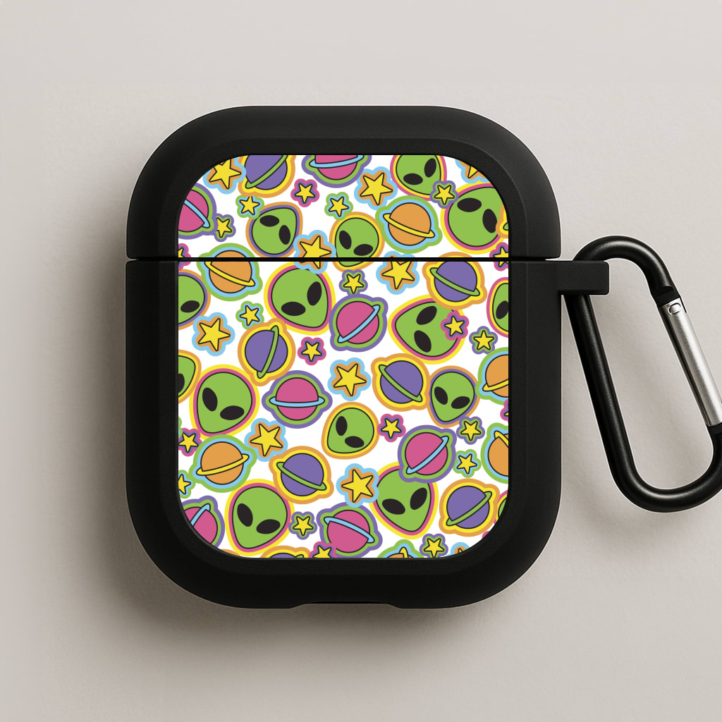 Colourful Aliens And Stars AirPods Case