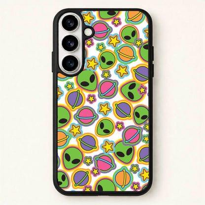 Colourful Aliens And Stars Phone Case for Galaxy S26