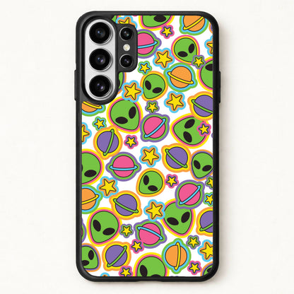 Colourful Aliens And Stars Phone Case for Galaxy S26 Ultra