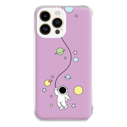 Cute Hanging Astronaut Phone Case for iPhone 14 Pro Max