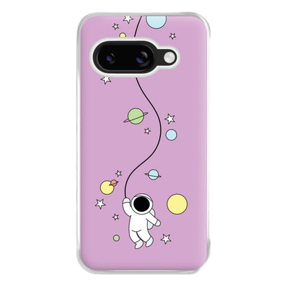 Cute Hanging Astronaut Phone Case for Google Pixel 8a