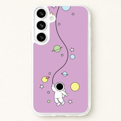 Cute Hanging Astronaut Phone Case for Galaxy S26 Plus
