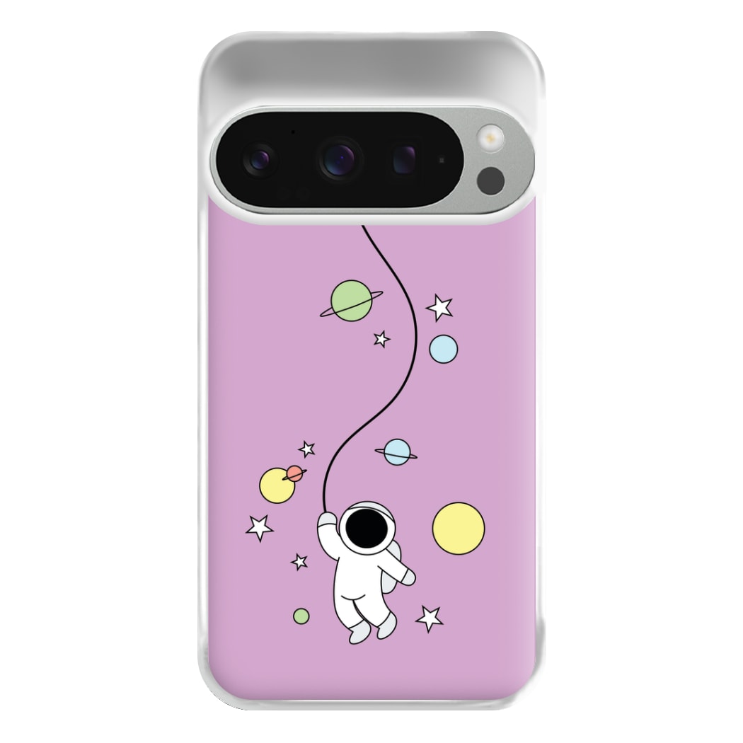 Cute Hanging Astronaut Phone Case for Google Pixel 9 Pro XL