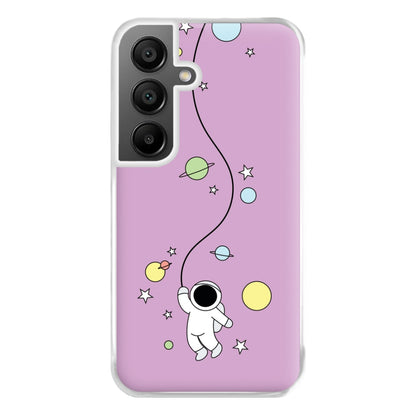 Cute Hanging Astronaut Phone Case for Galaxy A56
