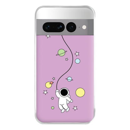 Cute Hanging Astronaut Phone Case for Google Pixel 7 Pro