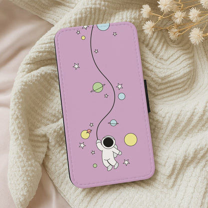Cute Hanging Astronaut Wallet Phone Case