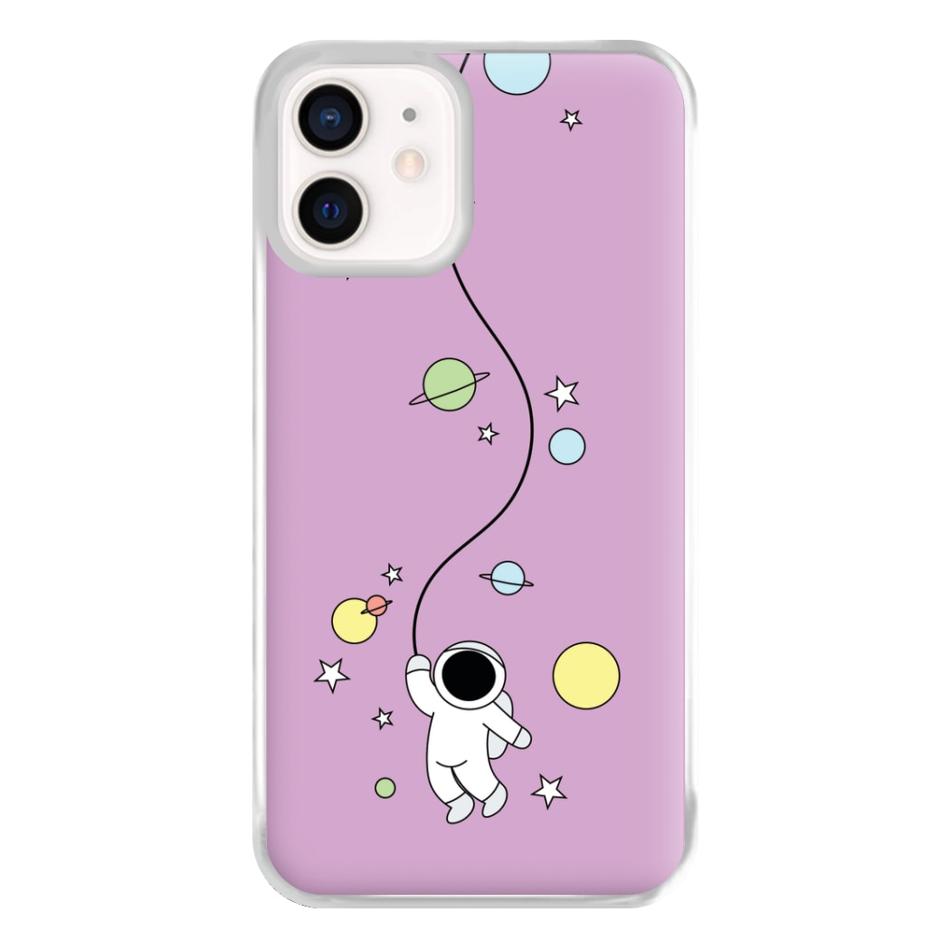 Cute Hanging Astronaut Phone Case for iPhone 13 Mini