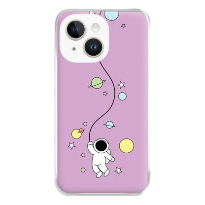 Cute Hanging Astronaut Phone Case for iPhone 14 Plus