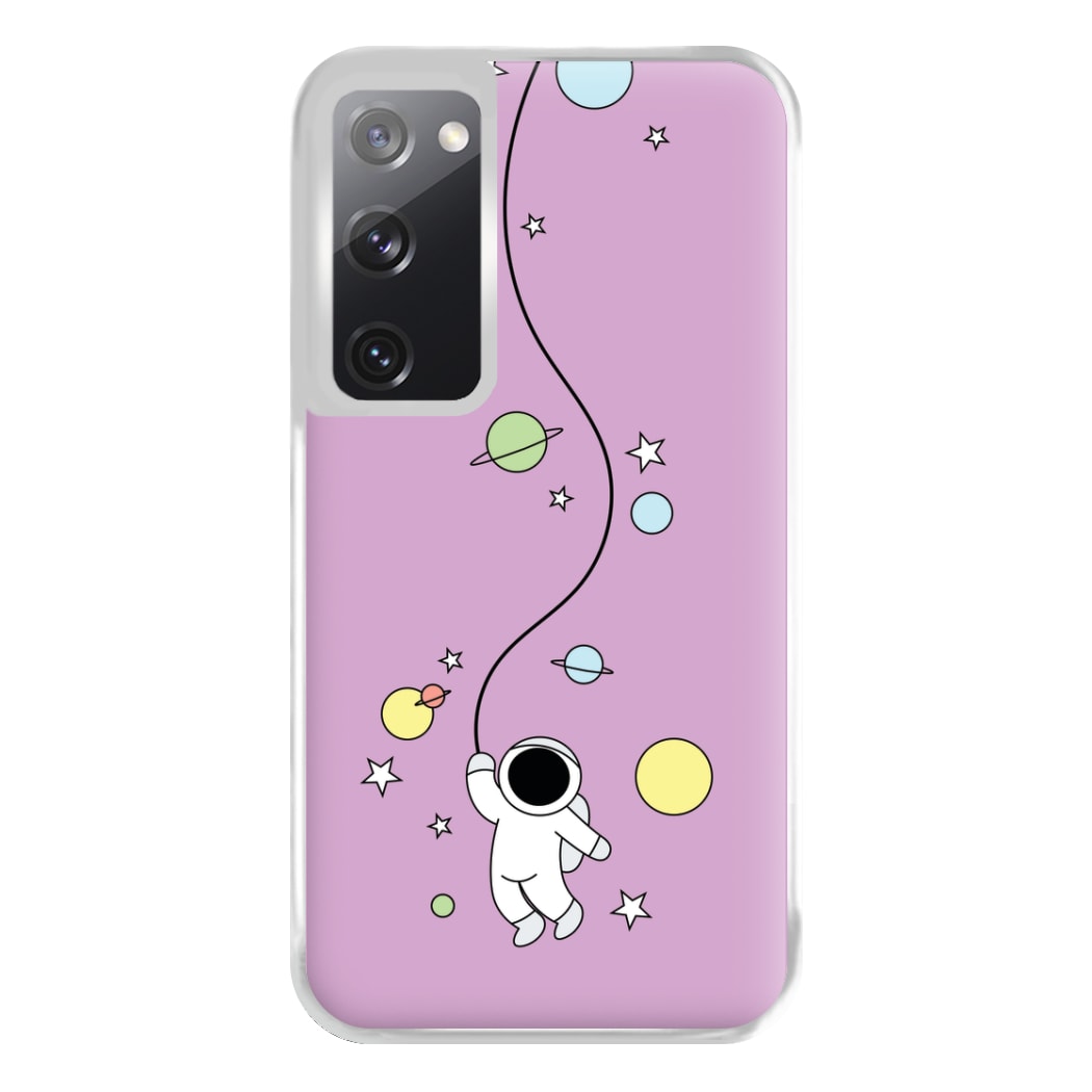 Cute Hanging Astronaut Phone Case for Galaxy S20FE