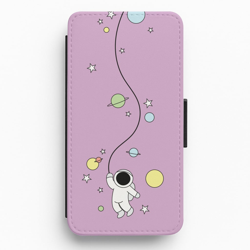 Cute Hanging Astronaut Flip / Wallet Phone Case