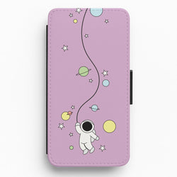 Cute Hanging Astronaut Flip / Wallet Phone Case