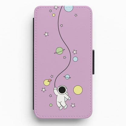 Cute Hanging Astronaut Flip / Wallet Phone Case