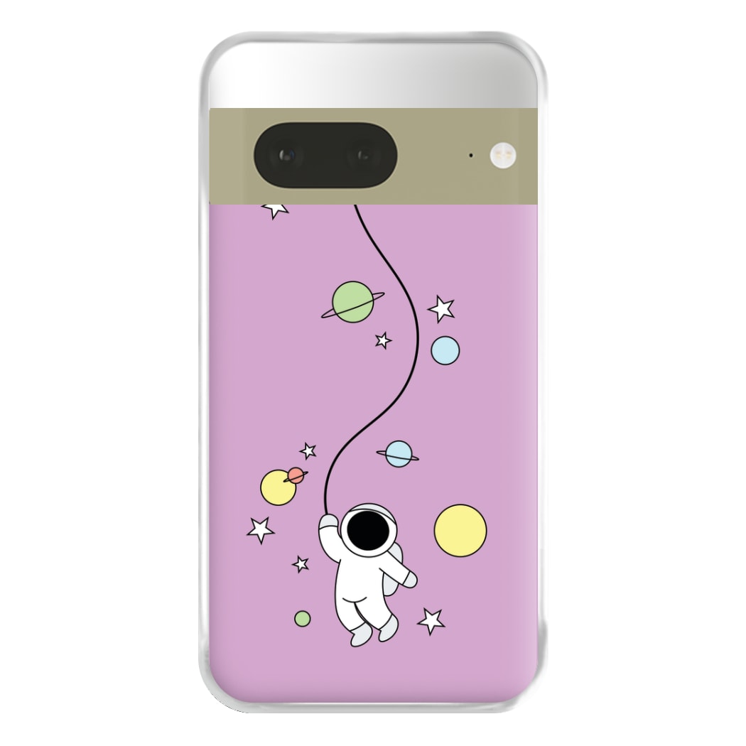 Cute Hanging Astronaut Phone Case for Google Pixel 7a