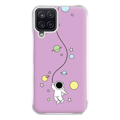 Cute Hanging Astronaut Phone Case for Galaxy A12