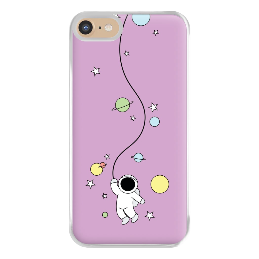 Cute Hanging Astronaut Phone Case for iPhone 6 / 7 / 8 / SE