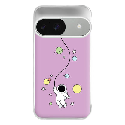Cute Hanging Astronaut Phone Case for Google Pixel 9 / 9 Pro
