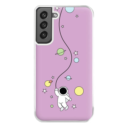 Cute Hanging Astronaut Phone Case for Galaxy S21FE