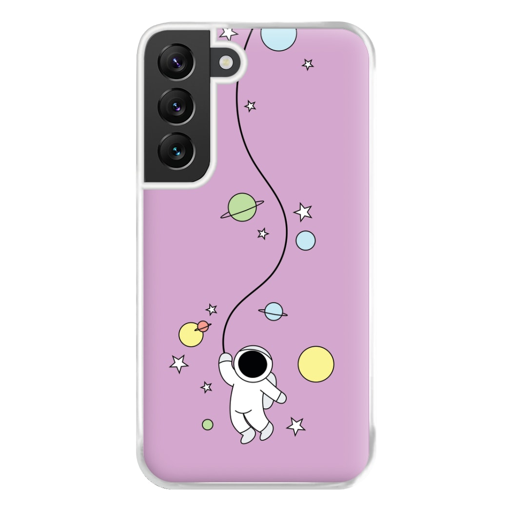 Cute Hanging Astronaut Phone Case for Galaxy S22 Plus