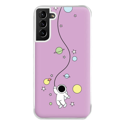 Cute Hanging Astronaut Phone Case for Galaxy S21 Plus