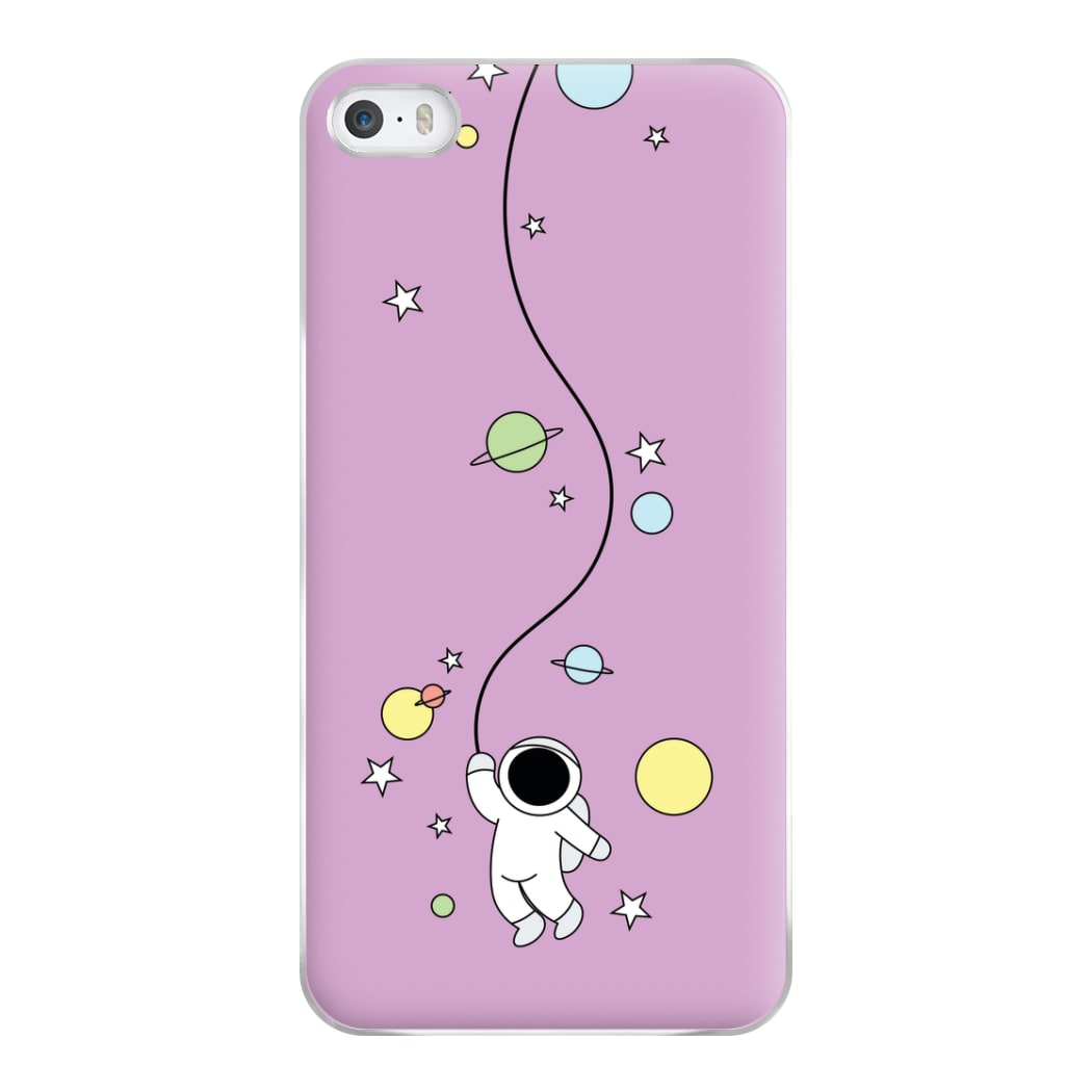 Cute Hanging Astronaut Phone Case for iPhone 5 / 5s / SE 2016