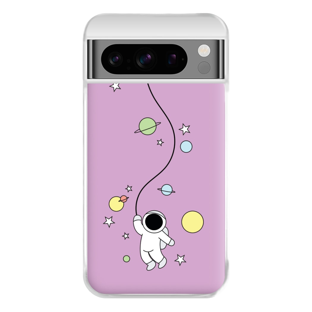 Cute Hanging Astronaut Phone Case for Google Pixel 8 Pro