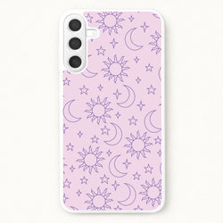 Sun, Moon And Stars Pattern Mauve Phone Case for Galaxy A57