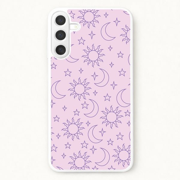 Sun, Moon And Stars Pattern Mauve Phone Case for Galaxy A57