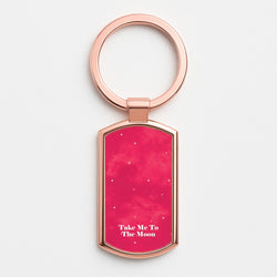 Take Me To The Moon Rose Gold Keyring