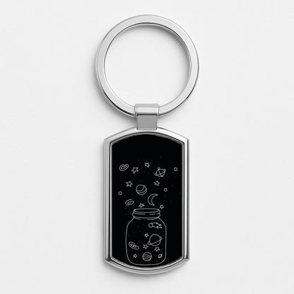 Space Jar Silver Keyring