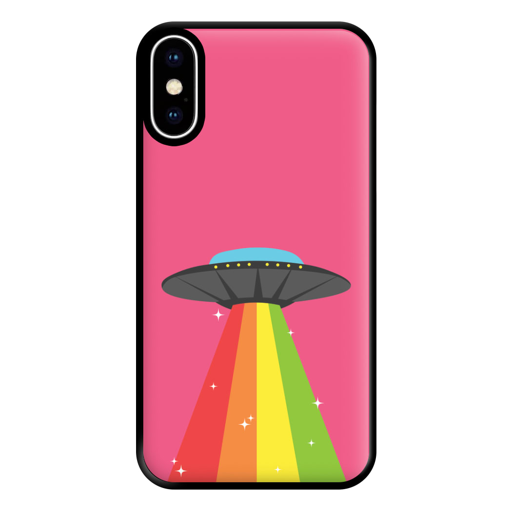 Rainbow Alien Spaceship Phone Case for iPhone XS Max