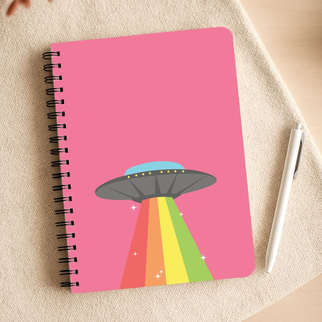 Rainbow Alien Spaceship Notepad