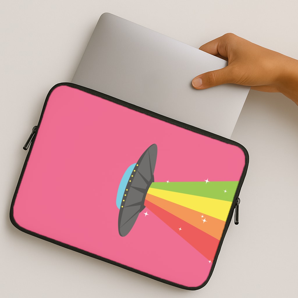 Rainbow Alien Spaceship MacBook Case