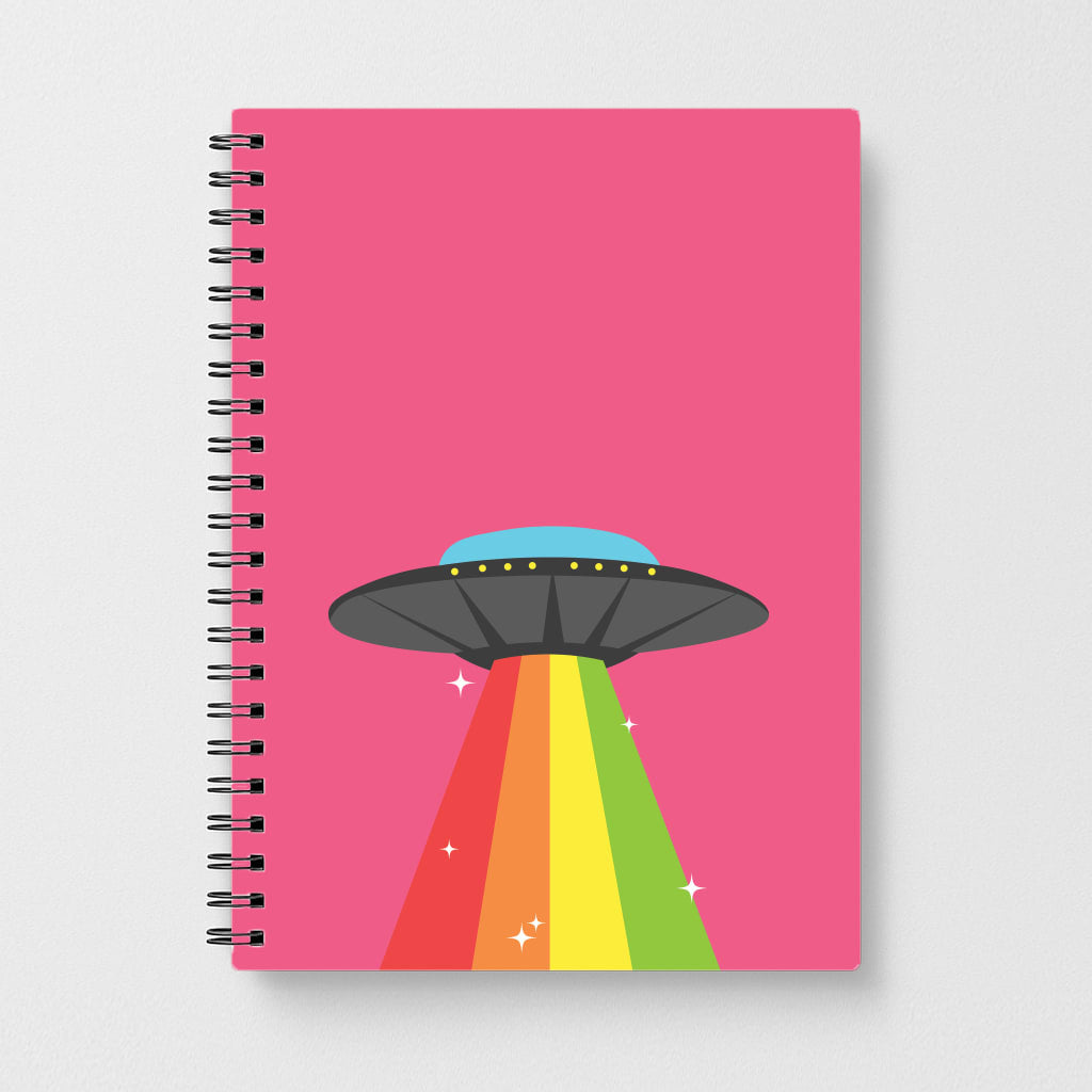 Rainbow Alien Spaceship Notebook