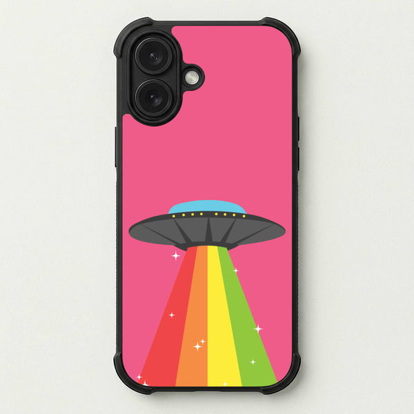 Rainbow Alien Spaceship Phone Case — Bumper case