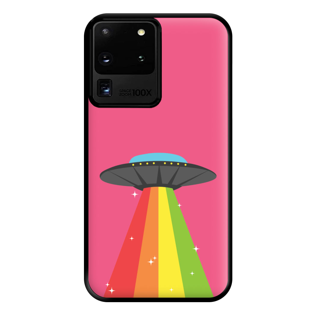 Rainbow Alien Spaceship Phone Case for Galaxy S20 Ultra
