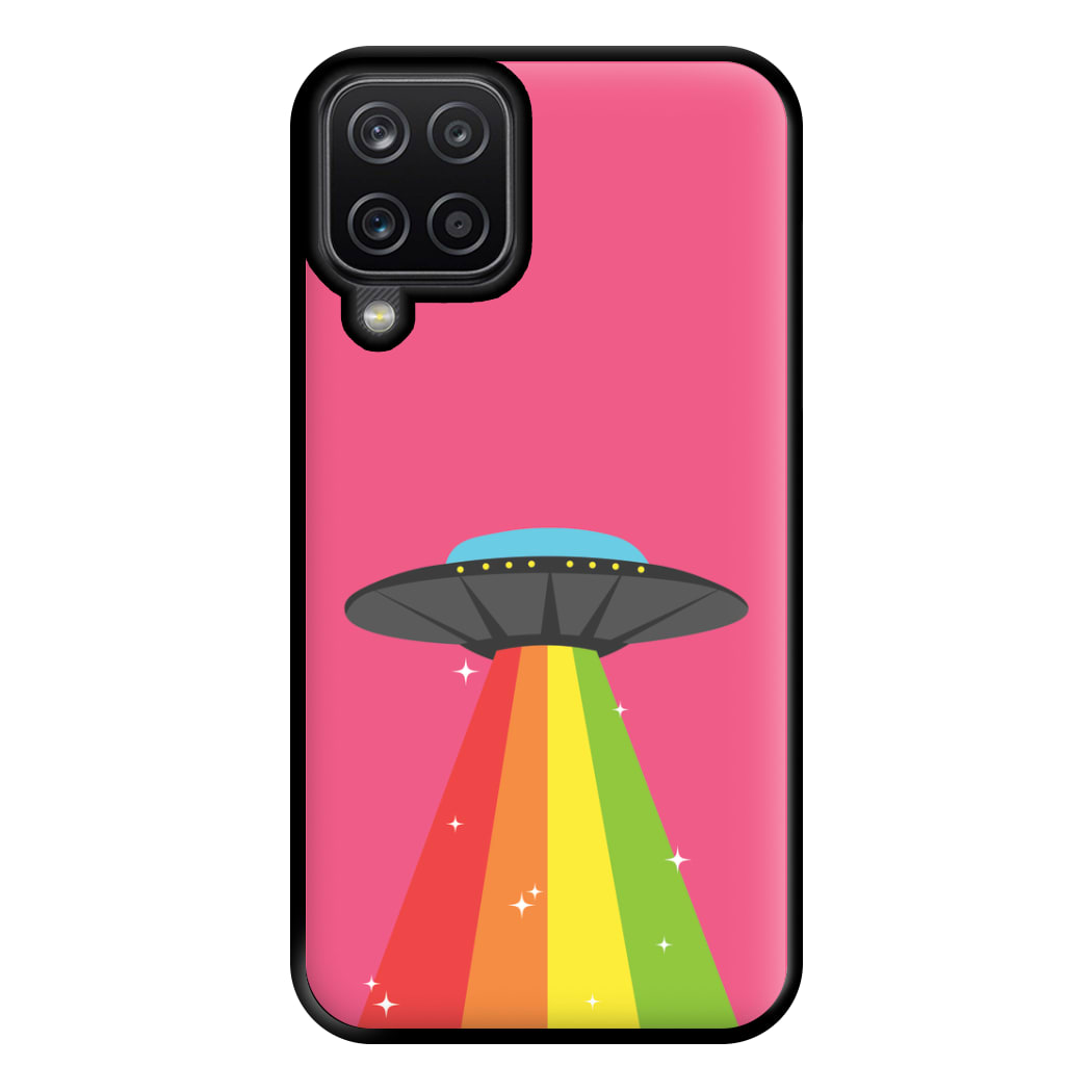 Rainbow Alien Spaceship Phone Case for Galaxy A12