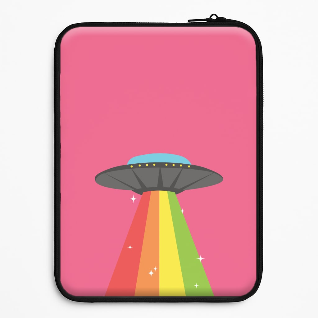 Rainbow Alien Spaceship Laptop Sleeve